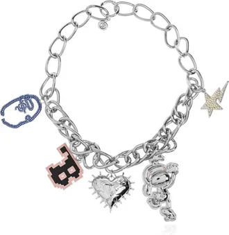 A Bathing Ape Necklaces, female, Gray, Size: ONE SIZE Necklace with Charms