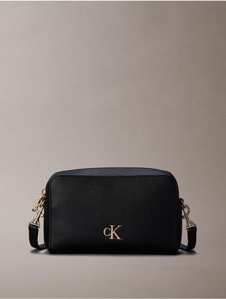 Calvin Klein Womens Minimal Monogram Phone Crossbody - Black