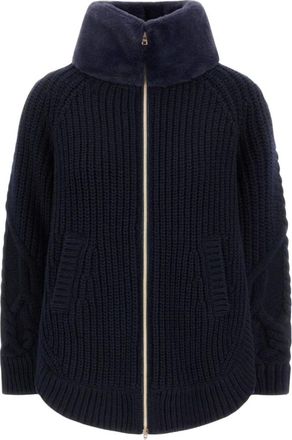 Herno Truien & Vesten, Dames, Blauw, M, Wol, Maglia con Ecofur
