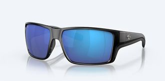 Costa Unisex Reefton Pro Polarized Sunglasses In Matte Black Blue Mirror