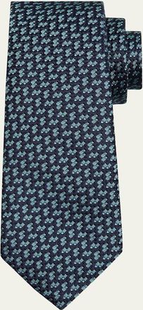 Kiton Mens Abstract Woven Silk 7-Fold Tie