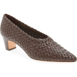 Loeffler Randall Maeve Woven Pointed Toe Pump in Espresso at Nordstrom Rack, Size 8.5