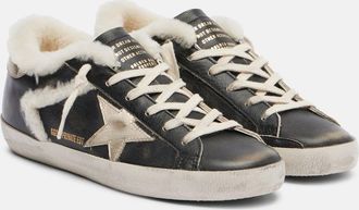 Golden Goose Super-Star shearling-trimmed leather sneakers