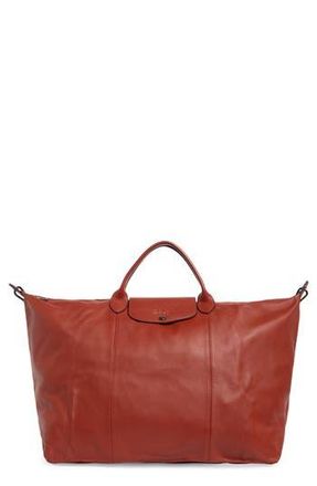 Longchamp Le Pliage Leather Travel Bag in Sienna at Nordstrom Rack