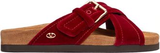 Valentino Garavani 30mm Fussfriend sandals - women - Velvet/Calf Suede/Rubber - 36 - Red