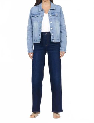 Dear John Denim Ainsley Embroidered Denim Jacket In Crystal Chalk Embroidery