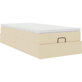 vidaXL Estructura De Cama Otomana Con Colch&oacute;n Tela Crema 90x200cm Vidaxl