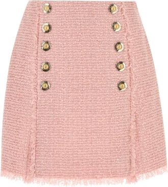 Balmain Korte rok van tweed met pailletten - Dames - Korte rokken - Roze - S - Tweed - Rokken