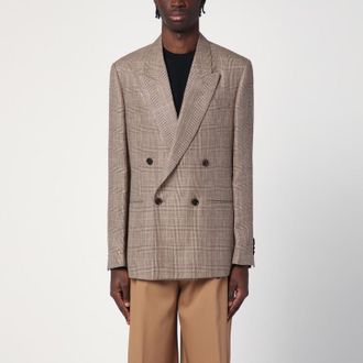 Lardini Brown double-breasted jacket in Prince of Wales pattern
