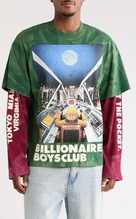 Billionaire Boys Club Arrivals Layered Cotton Graphic T-Shirt in Eden at Nordstrom Rack, Size Xxx-Large