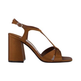 Jimmy Choo London High Heel Sandals, female, Brown, Size: 8 US Kesia 45 Satin Sandals