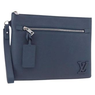 Louis Vuitton Pre-owned Vintage Clutch - Dames - Pre-owned - Blauw - Maat: ONE Size Leer