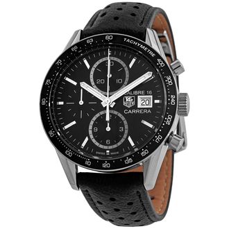Tag Heuer Pre-owned Tag Heuer Carrera Chronograph Automatic Black Dial Mens Watch CV201AJ.FC6357