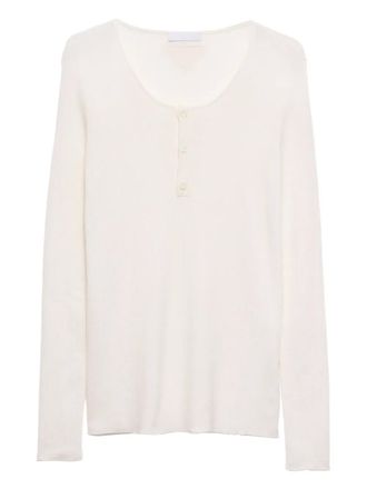 Prada round-neck cashmere jumper - men - Silk/Cashmere - 54 - Neutrals