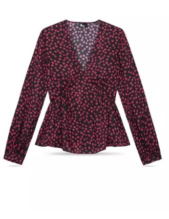 The Kooples Womens Daisy Dots Blouse In Black