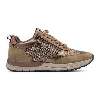 Tamaris Sneakers, female, Brown, 3 UK, Brown Trainers with Metallic Details
