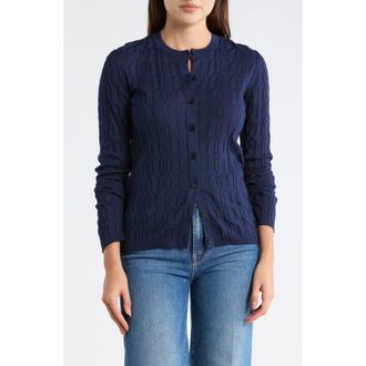 M Missoni Cable Knit Cardigan in Navy Tones at Nordstrom Rack, Size Medium