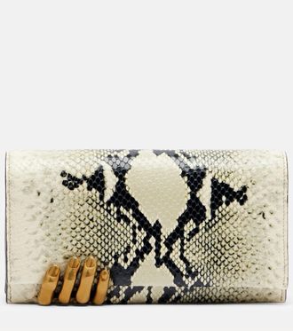 Khaite Sculpted Hand snake-effect leather clutch