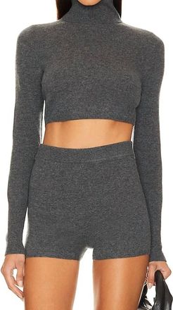 Jonathan Simkhai Womens Brie Turtleneck Top In Grey