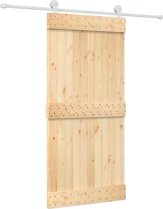 vidaXL Puerta Corredera Natural Y Blanco 95 X 210 Cm Vidaxl