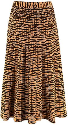 Proenza Schouler Tiger Knit Pleated Midi Skirt Size XS