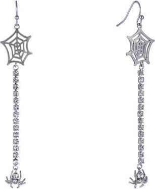 Hallmark Halloween Spider and Web Linear Earrings in Silver at Nordstrom