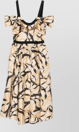 Elisabetta Franchi printed gathered cotton midi dress