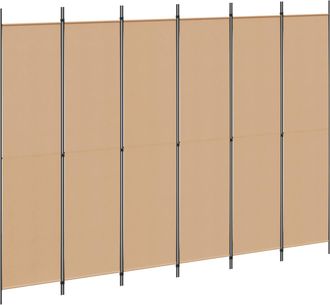 vidaXL Divisor De Habitaci&oacute;n De 6 Paneles Beige 300 X 220 Cm Tela Vidaxl