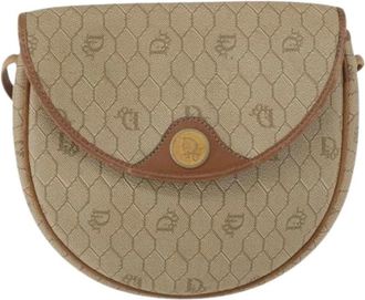 Dior Pre-owned Cross Body Bags, female, Beige, Size: ONE SIZE Pre-owned Vintage honeycomb flap crossbody bag