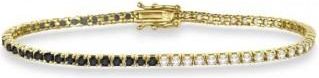 Allurez Diamond & Black Diamond Eternity Tennis Bracelet 14K Yellow Gold (3.00ct)