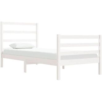 vidaXL Vidaxl - Bed Frame without Mattress White 75x190 cm Small Single Solid Wood Pine