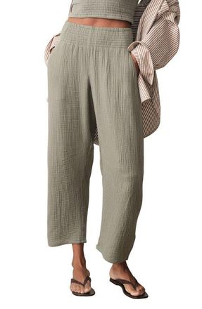 Marine Layer Cali Smocked Waist Double Cloth Pants in Sea Spray at Nordstrom, Size X-Small