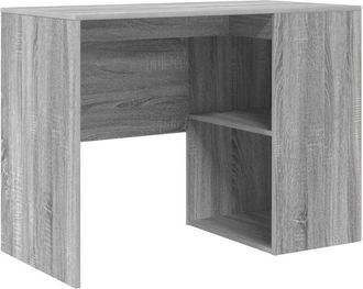 vidaXL Desk with Shelf Grey Sonoma 102 x 50 x 75 cm Engineered Wood Vidaxl