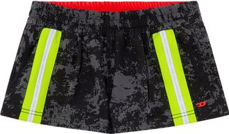 Diesel Dames Lillian Cloud Print Mini Shorts (Grijs/Zwart)