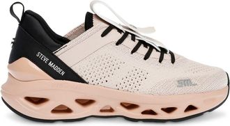 Steve Madden Womens Surge Low Top Trainers in Blk/Blush - Natural - Size UK 3