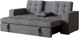 Concept Usine Sof&aacute; cama de 3 plazas de terciopelo gris