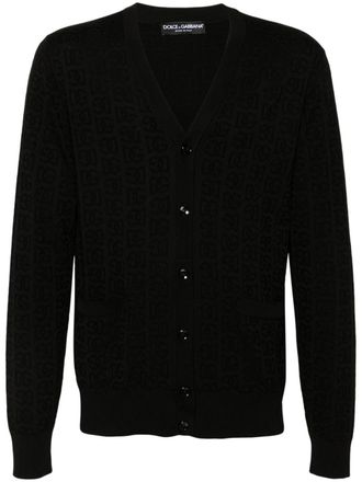 Dolce & Gabbana Cardigan con monogramma jacquard - Nero
