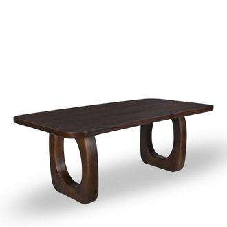 DRAWER Mesa de comedor 8 personas de madera maciza - madera oscura