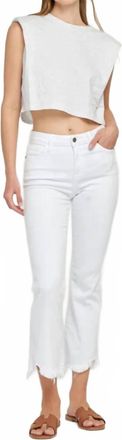 Hidden Jeans Betty High Rise Flare Cropped Jean In White