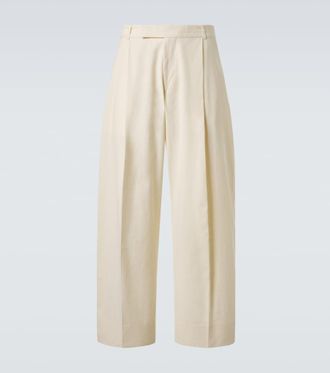 STUDIO NICHOLSON Pull cotton and linen wide-leg pants