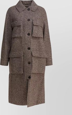 Brunello Cucinelli virgin wool and silk diagonal coat