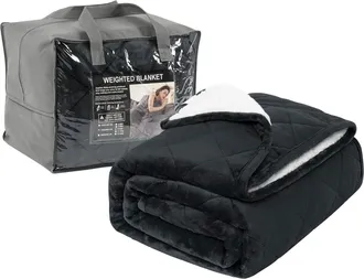 Woltu Woltu Manta Con Peso De 7 Kg Manta Pesada Ansiedad Para Adultos Manta Sofa Invierno 135x200 Cm Manta Cama Suave De Franela Alivio De Estres Antracita