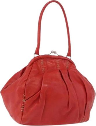 Miu Miu Pre-owned Hand Bag - Dames - Vintage Handtas - Rood - ONE Size - Leer - Vintage
