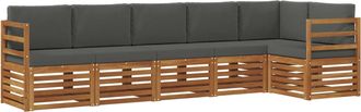 vidaXL Conjunto De Sof&aacute;s De Exterior 6 Uds. Natural Y Antracita Vidaxl