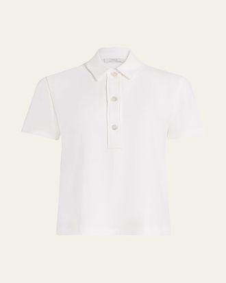 Vince Crepe Short-Sleeve Polo Shirt