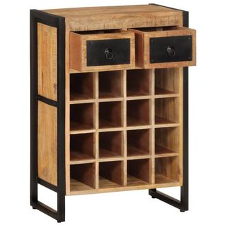 Berkfield Home Dense Wine Rack for 16 Bottles Solid Wood Mango in Brown