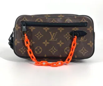 Louis Vuitton Black Brown Orange Monogram Clutch Bag Pochette Pouch (Pre-Owned)