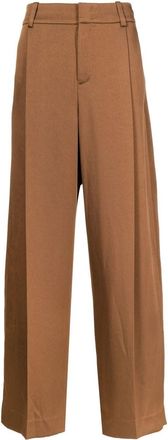 Vince tailored wide-leg trousers - women - Triacetate/Polyester - 12 - Brown