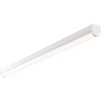Loops 5ft High Lumen Emergency Batten Light - 65.5W Cool White LED - Gloss White