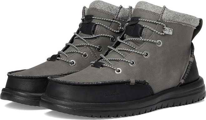 Hey Dude Black and Gray Men\'s Boots Hey Dude mens Bradley eco ankle boots charcoal gray recycled  main image 4
